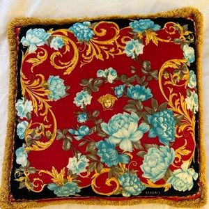 Pillows By Gianni Versace , black velvet and multi color flowers 🌺🌸🌼 elegant.